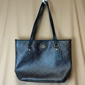 Coach Signature Black & Brown Tote Bag